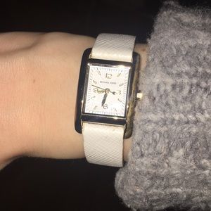 Michael Kors white and gold Leather Watch